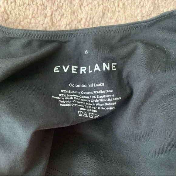 New Everlane The Cropped Square Neck Cami in Black Size XS - Picture 8 of 9